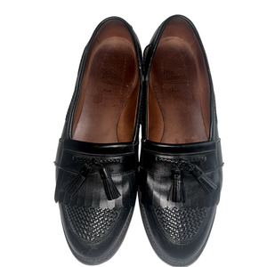 Allen Edmonds Slip On Loafers Black Leather CODY Woven Tassel Dress Shoes Sz 14